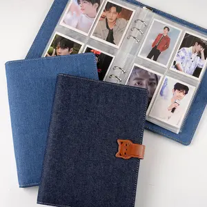 Couverture de Style en tissu Denim A5, reliure de cartes Photos autocollants livre de cartes Photo Instax Mini Scrapbooking livre de Scrapbooking Polaroid Album Photo