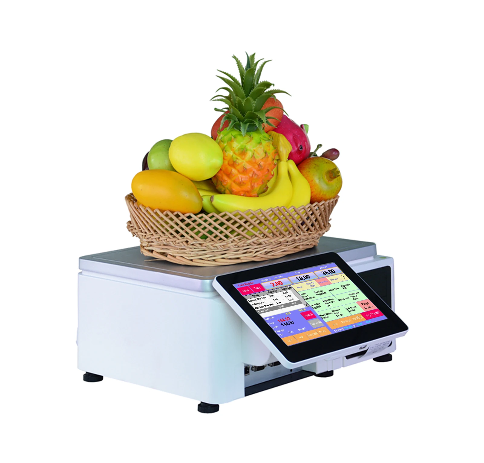 A new generation of All in one 10 inch capacitive touch screen cash register scale T10 with 58mm thermal printer