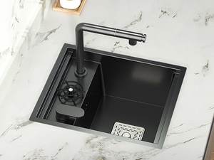 Fregadero Pequeño Individual de Acero Inoxidable 304 Nano Oculto con Tapa para Isla de Cocina, Ahorro de Espacio - Product Image 6
