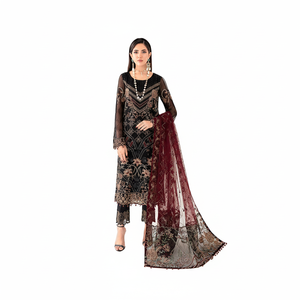 Nuevos diseños de señora, Chaqueta de algodón suave puro, pantalones, traje de tela tejida bordada elegante, cierre de un solo pecho con un único - Product Image 1