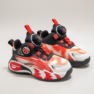 Chaussures de basketball pour adolescents, garçons et filles, en PU respirant et léger, avec fermeture à bouton rotatif, tendance sportive, nouvelle collection automne - Product Image 3