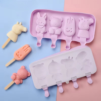 Moules en silicone de formes de dessins animés variées, moules à glaces de haute qualité pour les tout-petits, moules à glaces maison