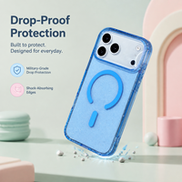 Coque de téléphone magnétique transparente à paillettes pour iPhone 17/18 Pro Max 15 13 16, compatible avec le chargement sans fil, antichoc, étui scintillant, vente en gros
