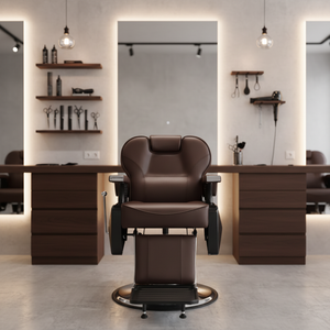 Fauteuil de Barbier Marron Moderne à Prix Réduit pour École et Salon – Prix de Gros Incluant la Livraison pour Coiffure et Usage Domestique - Product Image 4
