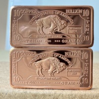 Pièces de monnaie anciennes indiennes en cuivre, 10 grammes, 999 cuivre fin, barres de cuivre Buffalo, pièces de monnaie en lingots de cuivre