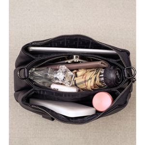 Sac à bandoulière ZENOS de luxe en cuir véritable avec texture cuir, design tendance, motif diamant, sac de transport sous le bras - Product Image 4