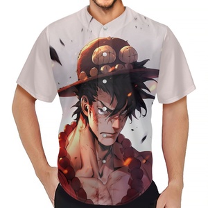 Haute qualité livraison directe vêtements hommes Baseball uniforme transfert de chaleur japonais Anime bouton complet fermeture à manches courtes T-Shirt - Product Image 2