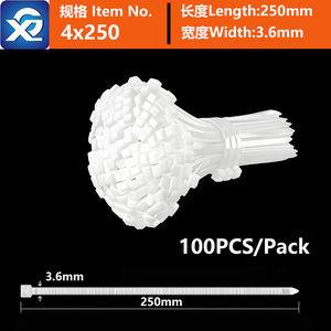 สายรัดไนลอน 66 ขนาด 4x250 มม. 3.6*250 มม. ทนรังสียูวี คุณภาพสูง ความยาว 10 นิ้ว แรงดึงขั้นต่ำ 18 กก./40 ปอนด์ - Product Image 2