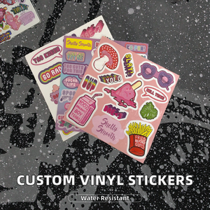 Custom A4 A5 Adhesive Waterproof Kiss Cut Die Cut Cartoon <b>Sticker</b> <b>Sheet</b> Vinyl Label - Product Image 2