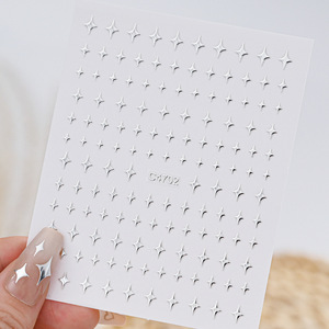 Pegatinas 3D para Uñas con Diseño <span class=keywords><strong>de</strong></span> Luna, Estrellas y Cruz, Adhesivos Holográficos Dorados con Forma <span class=keywords><strong>de</strong></span> Corazón y <span class=keywords><strong>Estrella</strong></span>, Hechos <span class=keywords><strong>de</strong></span> Plástico - Product Image 3
