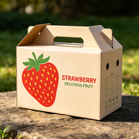 Boîte d'emballage écologique pour fraises, boîte en carton ondulé kraft pour fruits, boîte d'expédition avec production rapide en 72h