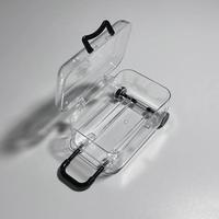 D5849 Valise de voyage en plastique transparent avec roulettes, emballage cadeau, présentoir pour bonbons et bijoux, mini boîte de rangement pour bagages