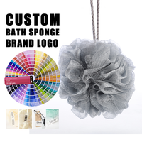 En vrac grande éponge de bain ronde Pe matériel douche bouffée Pouf Bubblem maille boule corps épurateur corps bain luffa