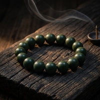Gelang Manik-Manik Dupa Herbal Mengling Buatan Tangan, Aroma Kayu Cendana Hijau Alami untuk Tidur Nyenyak & Menghilangkan Stres