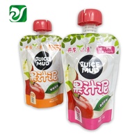 Fabricant d'impression de qualité alimentaire en papier d'aluminium pour jus de fruits, pochette de boue pour bébés, sac d'emballage alimentaire avec bec en forme de champignon