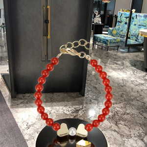 Latest Design Trendy Geometric Brass Material in <b>Gold</b> Plated Shell <b>Pearl</b> with Heart Baby Girl Wedding Gift <b>Bracelet</b> - Product Image 3