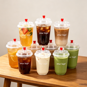 Bouteille carrée en plastique PET transparente jetable <span class=keywords><strong>de</strong></span> 22 oz avec couvercle pour smoothies, boissons <span class=keywords><strong>maison</strong></span> et jus glacés au matcha - Product Image 1