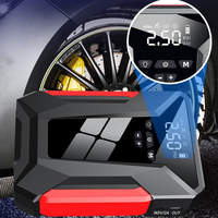 PONFLY Démarreur de voiture avec compresseur d'air Booster de batterie de démarrage de saut portable avec pompe à air Démarreur de saut avec gonfleur de pneu