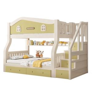 <span class=keywords><strong>Lit</strong></span> <span class=keywords><strong>Superposé</strong></span> Durable en Bois Massif pour Enfants avec Escalier Vert pour Petite Chambre à Coucher - Product Image 1