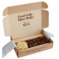Emballage de biscuits en matériau écologique, boîte en carton ondulé, boîte d'expédition jetable pliable pour boulangerie