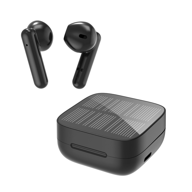 Handsfree Earphone Mini Solar Panel Charging Wireless Earbud Stereo Sound in Ear TWS Earbuds