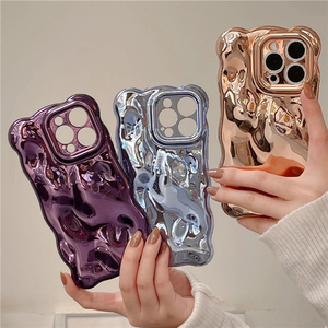 Copertura per telefono con bordo arricciato ondulato per <span class=keywords><strong>iPhone</strong></span> 15 <span class=keywords><strong>11</strong></span> 12 13 14 <span class=keywords><strong>Pro</strong></span> Max 3D <span class=keywords><strong>protezione</strong></span> morbida per disomogeneità - Product Image 1