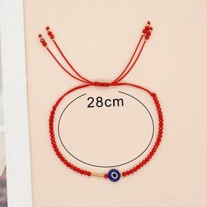 Go2boho Evil Eye Armband Perlen <span class=keywords><strong>Red</strong></span> Crystal Sommer Freundschaft Lucky Bohemian Draw string Modeschmuck Armbänder für Frauen - Product Image 4