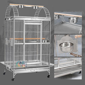 Cage à oiseaux extra large en acier inoxydable 304 pour perroquets, ara, calopsittes, villa grise, volière, cage à oiseaux avec support, cage à ara, volière - Product Image 5