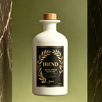 Bouteille d'huile en verre de luxe 3.3/10/17oz avec bouchon verseur à double compartiment, distributeur d'huile d'olive anti-goutte pour marque
