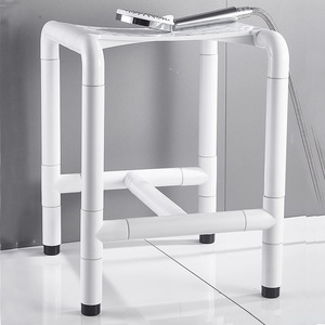 Chaise de douche Takehiro en plastique et acier inoxydable, capacité 250 kg, antidérapante, pour personnes âgées et handicapées - Product Image 1
