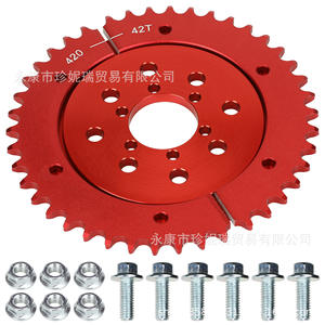 Generic Split <b>Sprocket</b> 420 42T Red Rear Motorcycle Transmission Replacement Part - Product Image 1