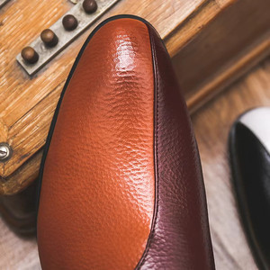 Chaussures en cuir à enfiler de haute qualité, fabriquées par des artisans, chaussures habillées professionnelles pour affaires, mariage, confortables, respirantes, imperméables, avec soutien de la voûte plantaire - Product Image 4