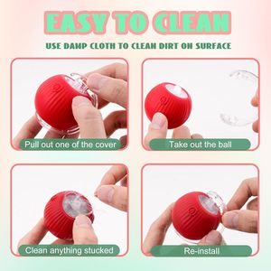 Balle de jeu automatique résistante aux morsures pour chat, jouet interactif avec corde pour l'auto-amusement et le soulagement du stress, fournitures pour animaux de compagnie, balle rebondissante, jouet pour animaux. - Product Image 5