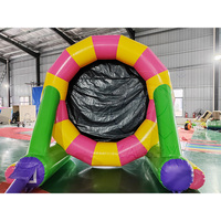 Jeu de fléchettes géant gonflable de 3,5 m de haut avec cible en velcro et ballons collants pour le plaisir à la maison dans la cour