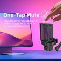 Microphone à condensateur USB Streaming Microphone professionnel pour podcast Microphone de studio Microphone de jeu RVB avec support de bras