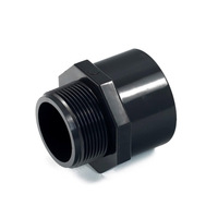 Adaptateur fileté mâle UPVC-Raccord de raccord de tuyau droit en PVC Prise noire X Adaptateur mâle mâle 2 1/2"