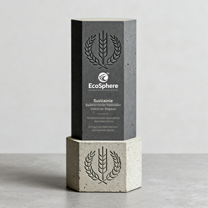 Original diseño personalizado OEM ODM decoración del hogar adornos moderno resistente minimalista lujo cemento hormigón trofeo para regalo recompensa - Product Image 1