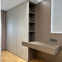 Armoire Moderne Portable en Bois avec Portes Coulissantes en Mélaminé, Montage Facile, Gain de Place, Meuble de Chambre pour Villa et Hôtel