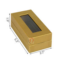 Scatola Regalo Rigida Dorata Metallizzata a Forma di Libro con Finestra in PVC Trasparente e Nastro Interno in Raso per Confezioni di Ciglia e Bracciali