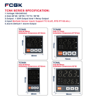 Controlador de Temperatura PID Inteligente Programable FCGK TCN4M, Pantalla LCD Digital, Construcción de Plástico, Higrómetro, Compatible con OEM/ODM