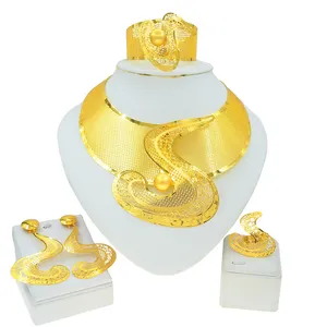حار بيع 22k الذهب مطلي كبير S قلادة مجوهرات الأزياء مجموعة الجملة
