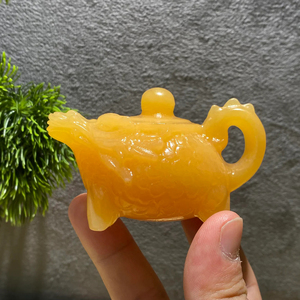 Venta al por Mayor de Teteras de Cristal Natural Talladas a Mano con Forma de Boca de Dragón, Tallado de Cristal de Cuarzo para Juegos de Té - Product Image 3