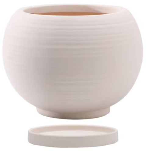 Sfera Rotonda in Argilla Grezza con Finitura Spazzolata