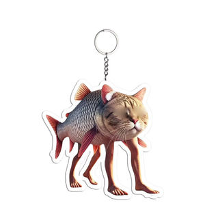 Porte-clés en acrylique amusant, figurine animale italienne 'Brainrot' Bombardiro Crocodilo Tralalero Tralala Juguete Tung Tung Sahur - Product Image 6