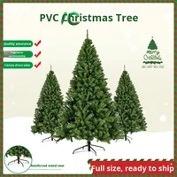PVC Künstlicher Weihnachtsbaum mit Metallständer in voller Größe mit spitzer Spitze, freistehend für Hotel- und Einkaufszentrum-Dekoration.