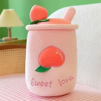 Peluche Boba Fruit Pastèque 24-70cm, Peluche Boba Thé au Lait, Peluche Boba en Forme de Tasse, Coussin Jouet