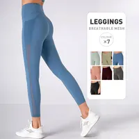 Calça esportiva de cintura alta com costura personalizada, roupas fitness de corrida para mulheres, 2022