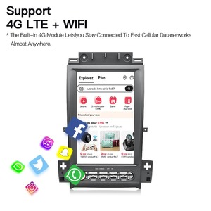 Autoradio Android 14 con Schermo Verticale da 12,8'' GPS Navi Stereo Lettore Multimediale Video per <span class=keywords><strong>Ford</strong></span> Taurus 2010-2019 Carplay 4G - Product Image 4