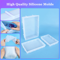 Grands moules rectangulaires en résine Moulage en résine époxy Moule en silicone profond Grands moules pour la conservation des fleurs Décoration de meubles