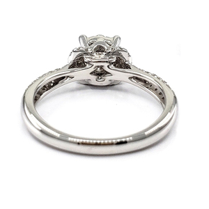Vente en gros de bagues de fiançailles classiques pour femmes, en or blanc massif 18 carats, avec diamants véritables, bijoux fins, pour mariage et fêtes - Product Image 3